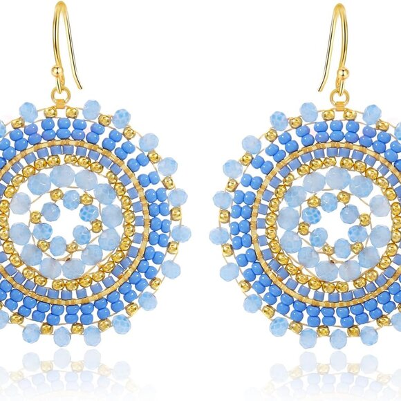 Jewelry - Colorful Handmade Glass Bead Dangle Earrings - Chic Bohemian Statement Jewelry